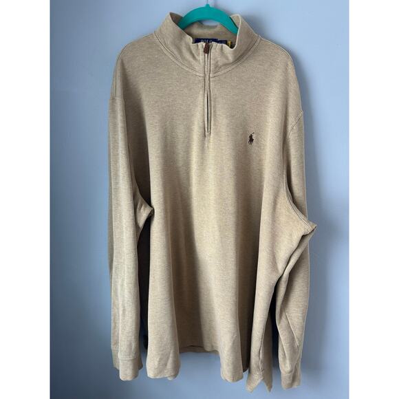 Polo by Ralph Lauren Other - Polo Ralph Lauren Quarter Zip Mens Beige Sweater 2XL